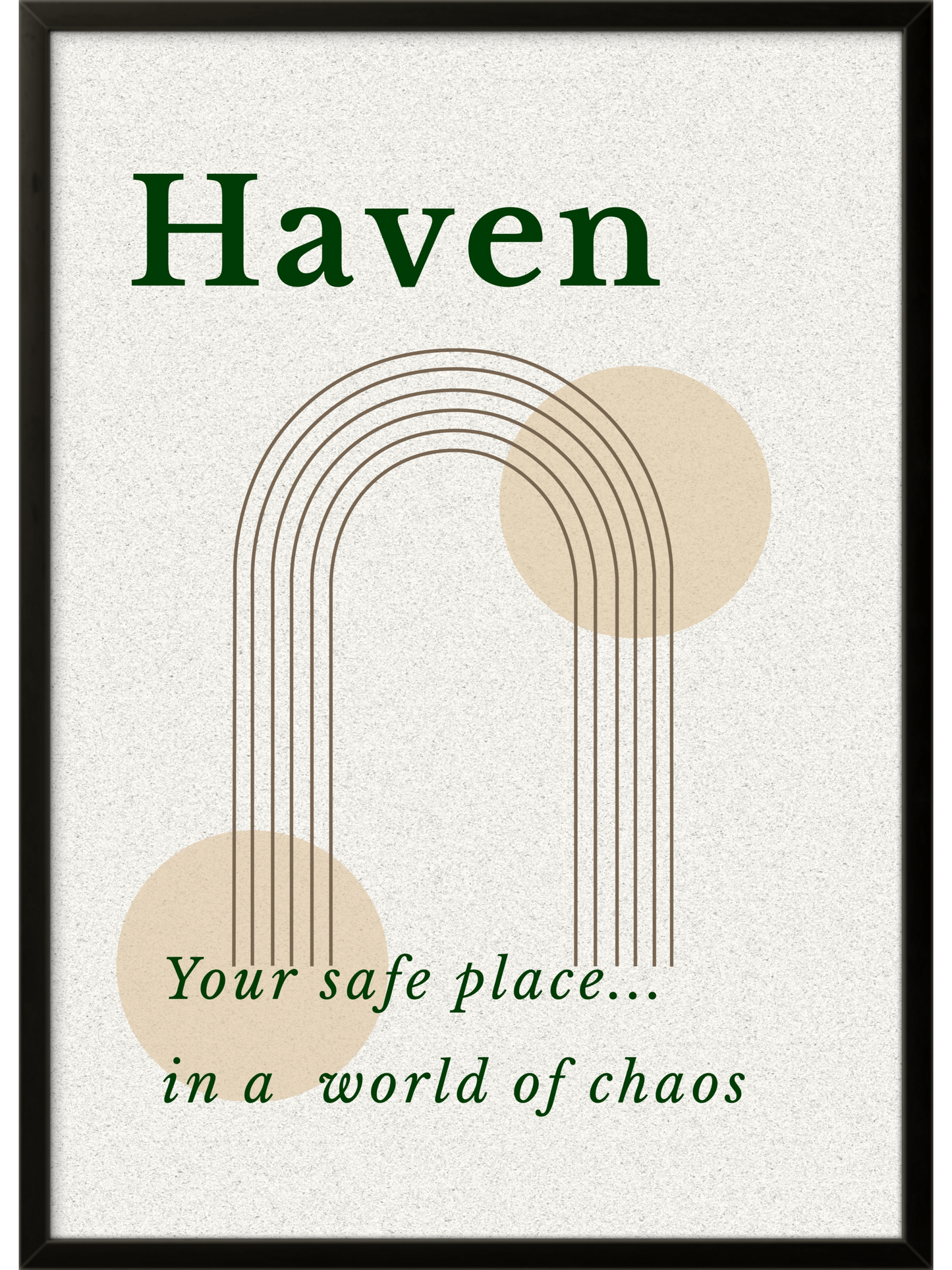 Haven | Ready Framed Scandinavian Wall Art | Cozy Signature Collection Minimalist Neutral Decor