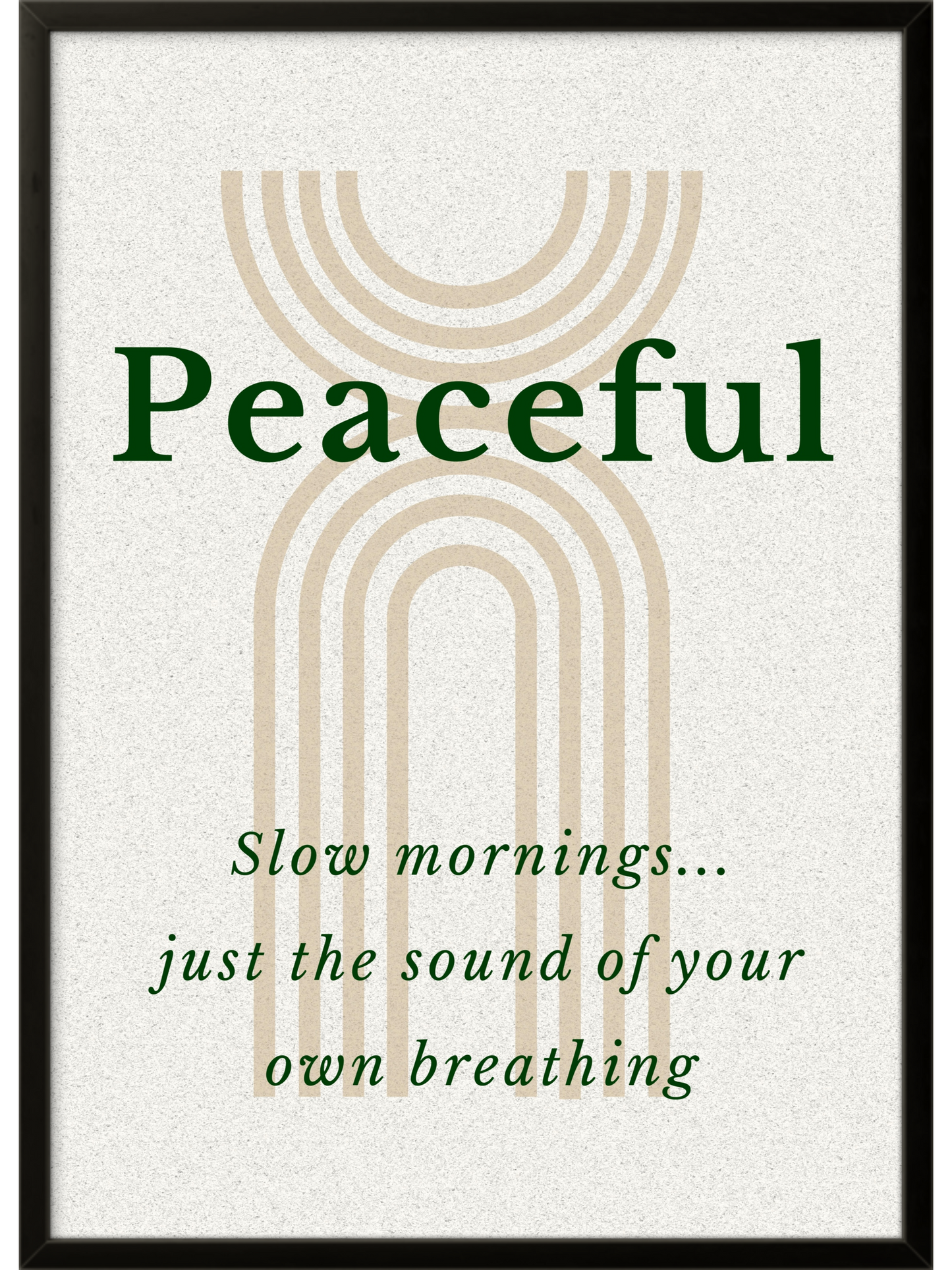 Peaceful | Ready Framed Scandinavian Wall Art | Cozy Signature Collection Minimalist Neutral Decor