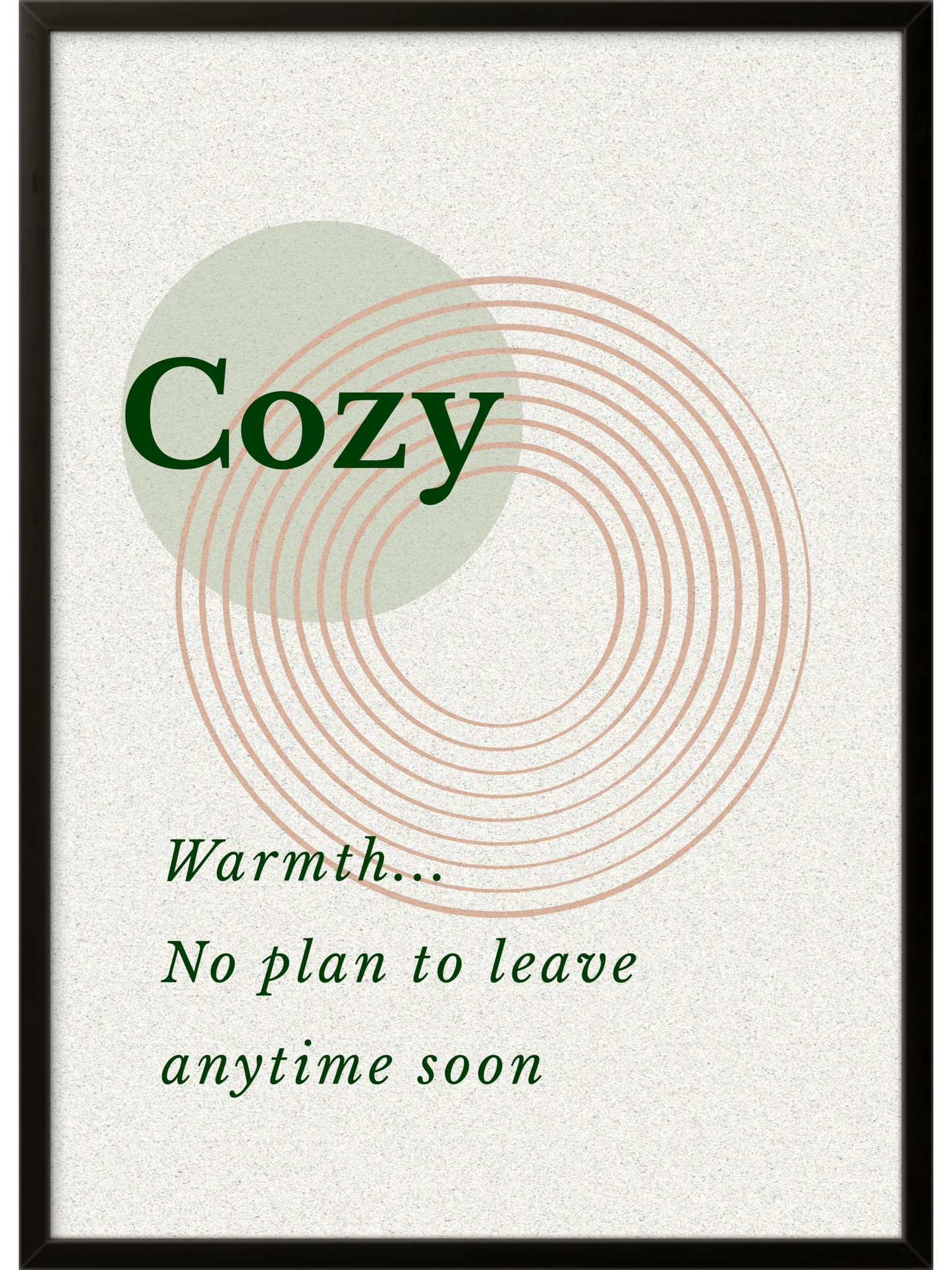 Cozy | Ready Framed Neutral Wall Art | Cozy Signature Collection Scandinavian Minimalist Print