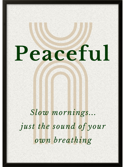 Peaceful | Ready Framed Scandinavian Wall Art | Cozy Signature Collection Minimalist Neutral Decor