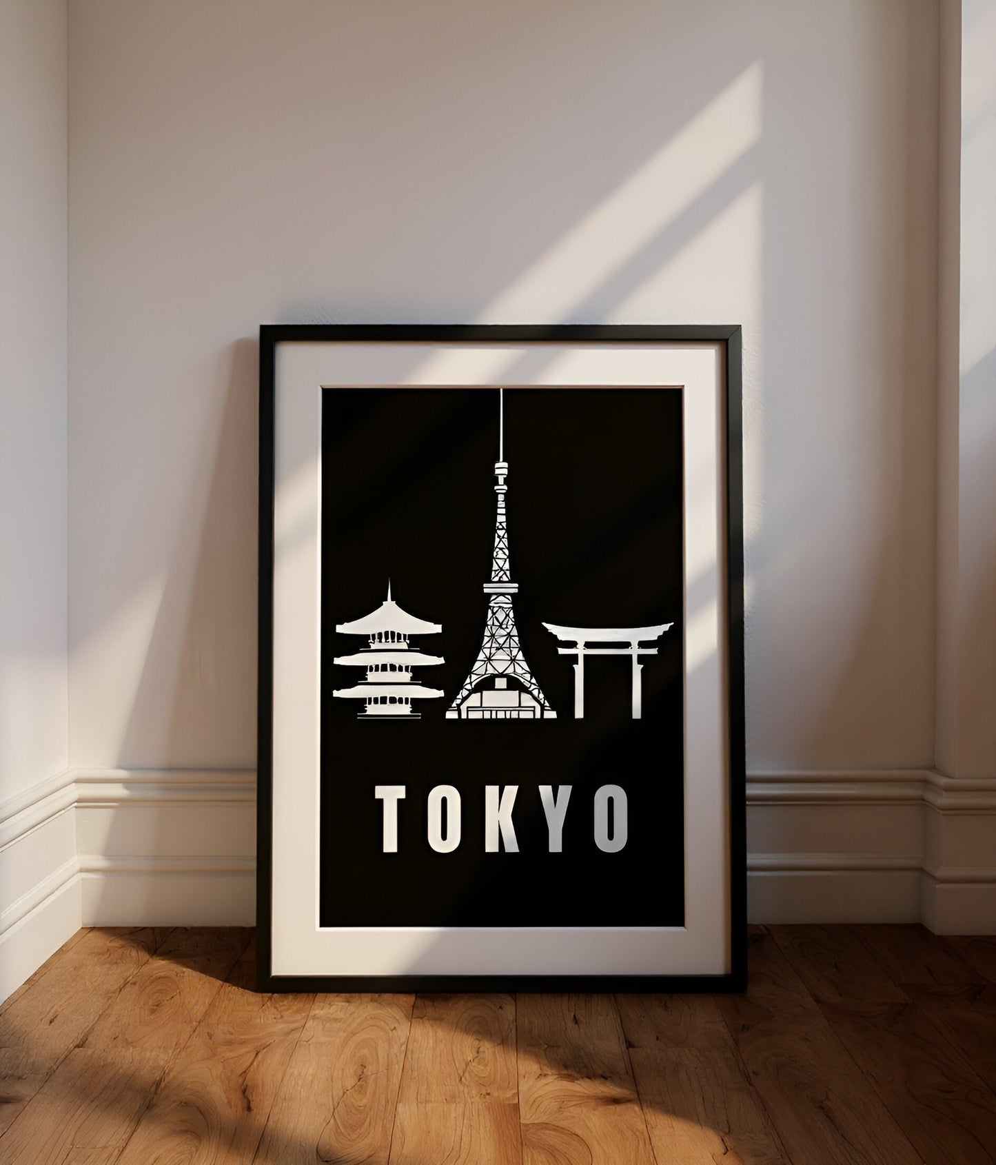 Tokyo Cityscape Art Print – Black Edition