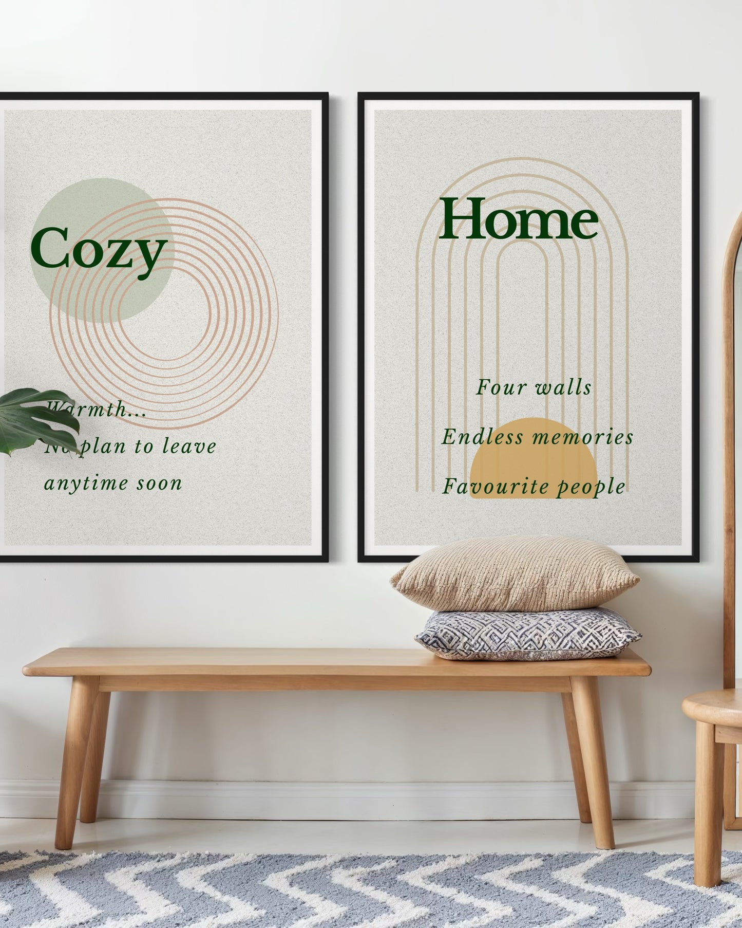 Home | Ready Framed Scandinavian Wall Art | Cozy Signature Collection Minimalist Neutral Print